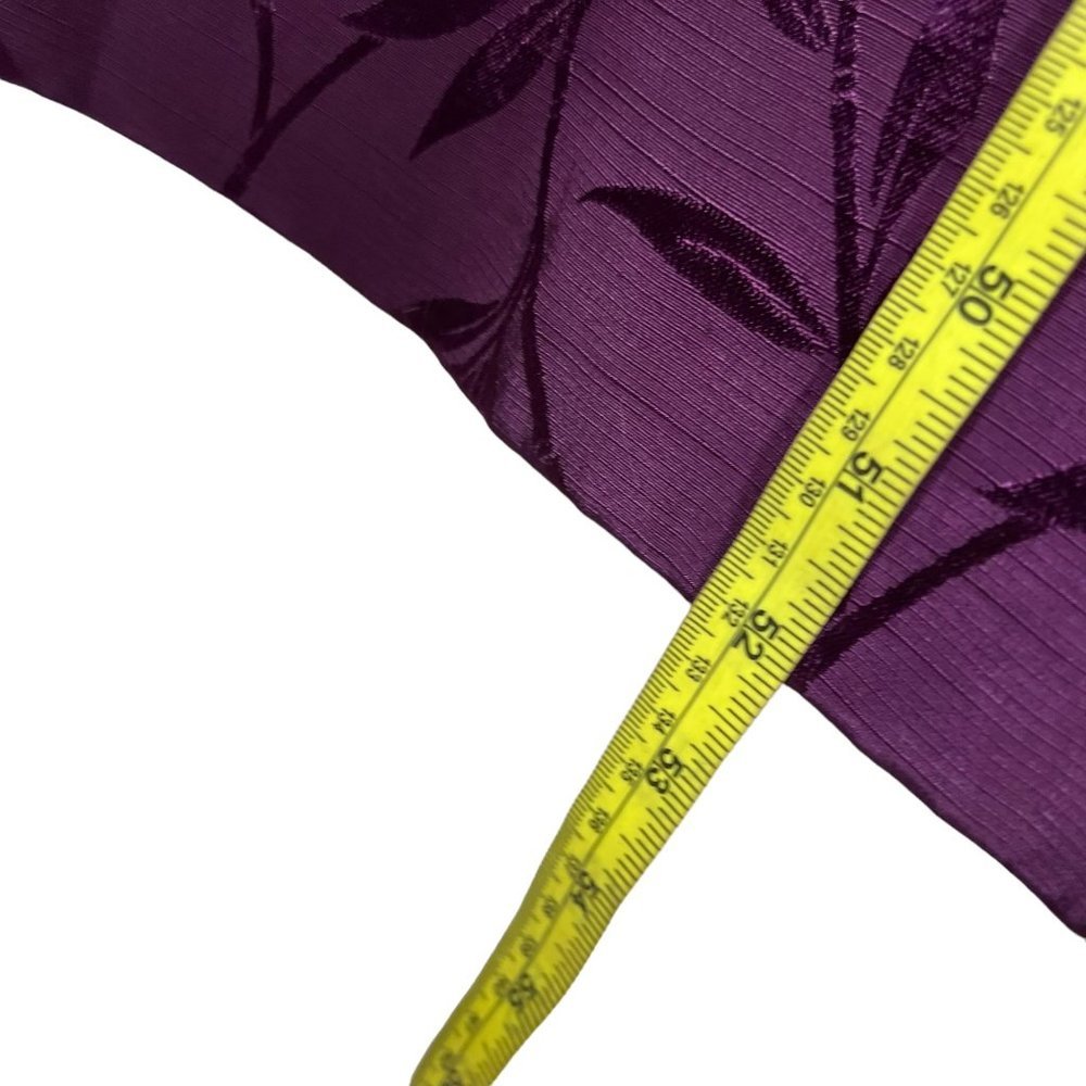 Vintage 90s Purple Leaf Print Spaghetti Strap Full Length Formal Dress Size 12 - Picture 7 of 11